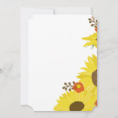 Charmante Sonnenblumen Hochzeit Einladung (Rückseite)