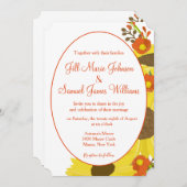 Charmante Sonnenblumen Hochzeit Einladung (Vorne/Hinten)