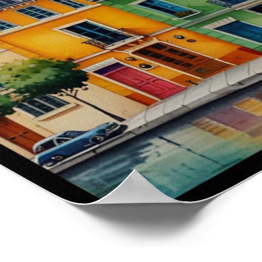 Charmante Stadt Paris Poster (Ecke)