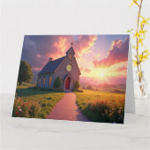 Charmante Steinkirche im Massiv Karte (Gelbe Blume)