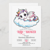 Charmante Sweet Unicorn Kinderdusche Einladung (Vorne/Hinten)