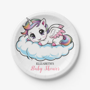 Charmante Sweet Unicorn Kinderdusche Pappteller