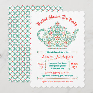 Charmante Teapot Bridal Dusche Einladung