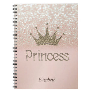 Charmante Tiara, Prinzessin, Glitter Bokeh Notizblock