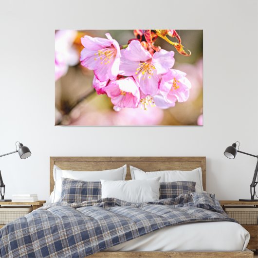 Charmante und Coole Sakura-Blume im Springtime Leinwanddruck (Insitu (Schlafzimmer))