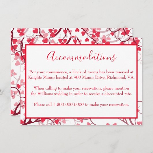 Charmante Unterkünfte Rotes Herz Begleitkarte (Vorne/Hinten)