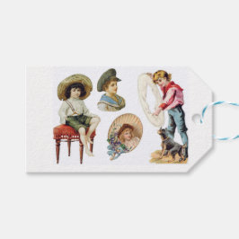 Charmante Viktorianische Kinder und Hundekollektio Geschenkanhänger