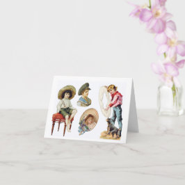 Charmante Viktorianische Kinder und Hundekollektio Karte