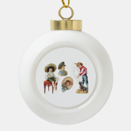 Charmante Viktorianische Kinder und Hundekollektio Keramik Kugel-Ornament