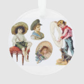 Charmante Viktorianische Kinder und Hundekollektio Ornament (Rückseite)