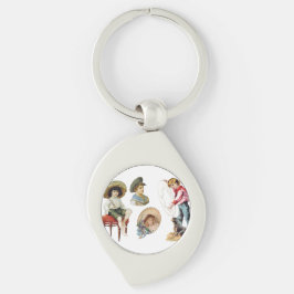 Charmante Viktorianische Kinder und Hundekollektio Schlüsselanhänger