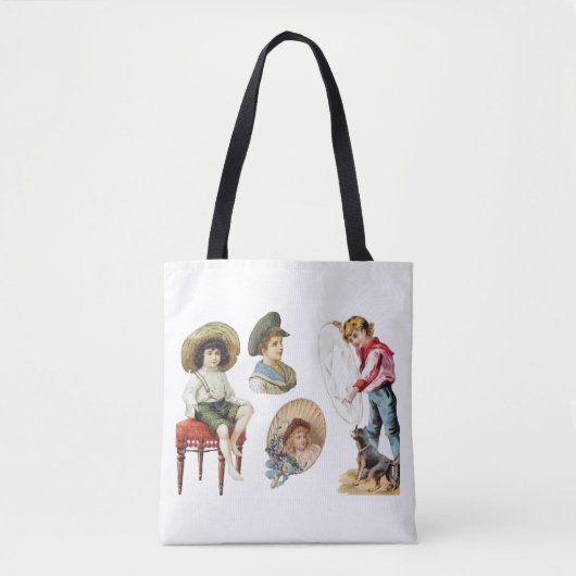 Charmante Viktorianische Kinder und Hundekollektio Tasche (Vorderseite)