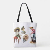 Charmante Viktorianische Kinder und Hundekollektio Tasche (Rückseite)