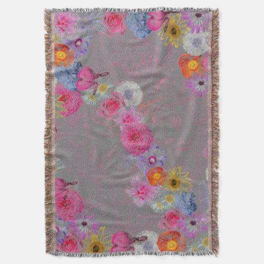 Charmante Vintage Blume auf grau Decke (Vorderseite Vertikal)