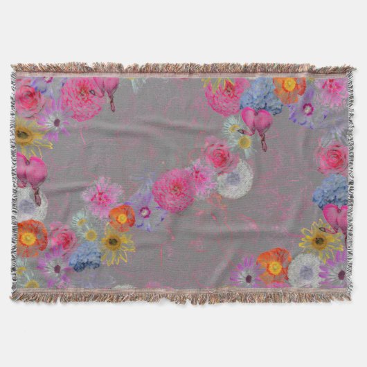 Charmante Vintage Blume auf grau Decke (Vorderseite)