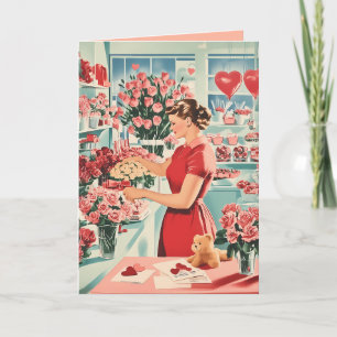 Charmante Vintage Blume Shop Szene Einladung