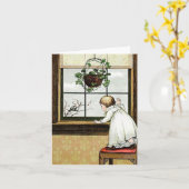 Charmante Vintage Naughty Kid Notecard Karte (Gelbe Blume)