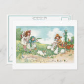 Charmante Vintage Osterhäuser und Kinder Postkarte (Vorne/Hinten)