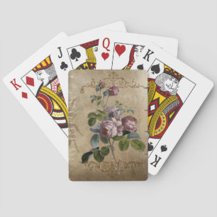 Charmante Vintage rosa Blume Spielkarten