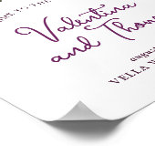 Charmante Violett-Aquarellfarben-Blume Hochzeitspo Poster (Ecke)