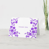Charmante violette Blumen Folklorekunst Danke für Karte (Vorderseite)