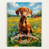 Charmante Vizsla Welpe, naturInspiriert Planer (Vorderseite)