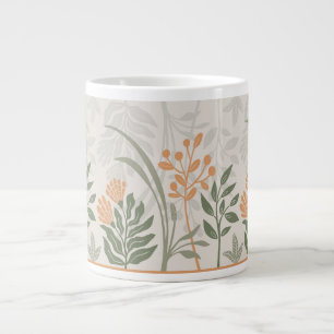 Charmante Volksbotanik Grün und Orange Jumbo-Tasse