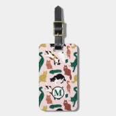 Charmante, von Hand gezeichnet Katzen auf rosa Hin Gepäckanhänger (Vorderseite vertikal)