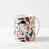 Charmante, von Hand gezeichnet Katzen auf rosa Hin Kaffeetasse (VorderseiteRechts)