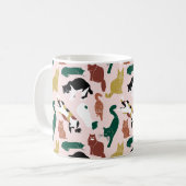 Charmante, von Hand gezeichnet Katzen auf rosa Hin Kaffeetasse (Vorderseite Links)