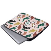 Charmante, von Hand gezeichnet Katzen auf rosa Hin Laptopschutzhülle (Vorne Knopf)