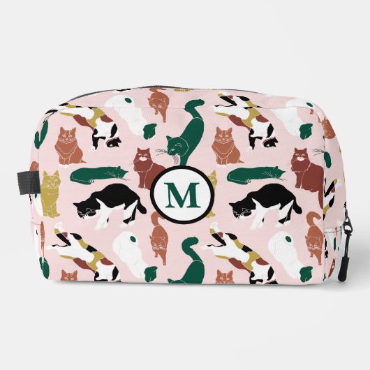 Charmante, von Hand gezeichnet Katzen auf rosa Hin Waschbeutel (Vorderseite)