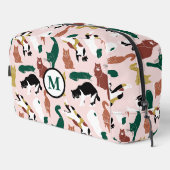 Charmante, von Hand gezeichnet Katzen auf rosa Hin Waschbeutel (Rechte Ecke)