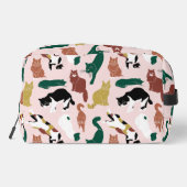 Charmante, von Hand gezeichnet Katzen auf rosa Hin Waschbeutel (Rückseite)