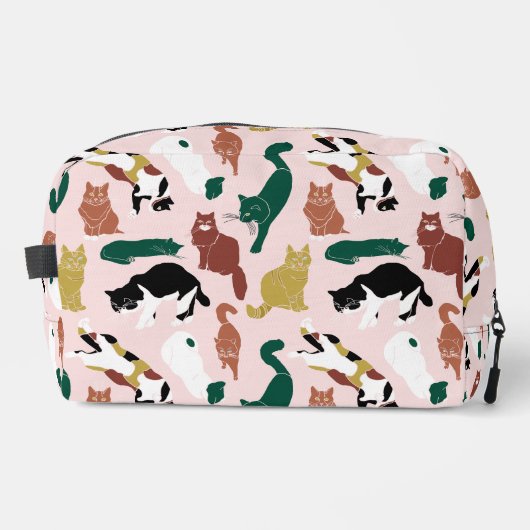 Charmante, von Hand gezeichnet Katzen auf rosa Hin Waschbeutel (Vorderseite)