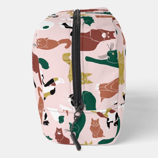Charmante, von Hand gezeichnet Katzen auf rosa Hin Waschbeutel (Rechts)