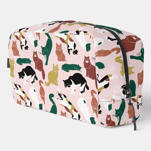 Charmante, von Hand gezeichnet Katzen auf rosa Hin Waschbeutel (Rechte Ecke)