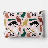 Charmante, von Hand gezeichnet Katzen auf rosa Hin Zubehörtasche (Rückseite)