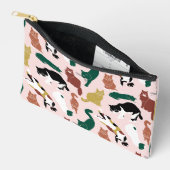 Charmante, von Hand gezeichnet Katzen auf rosa Hin Zubehörtasche (Offen)