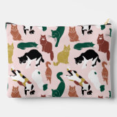 Charmante, von Hand gezeichnet Katzen auf rosa Hin Zubehörtasche (Rückseite)