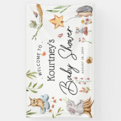 Charmante Waldtiere neutrale Babydusche Banner (Vertikal)