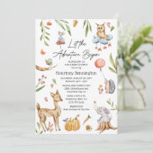 Charmante Waldtiere neutrale Babydusche Einladung (Stehend Vorderseite)