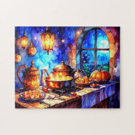 Charmante warme gemütliche Küche Kochen Puzzle