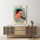 Charmante Wasserfarben Bullfinch Vogelkunst Poster