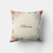 Charmante Wasserfarben Sketchy Blume Kissen (Rückseite)