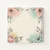 Charmante Wasserfarben Sketchy Blume Notizblock (Rückseite)