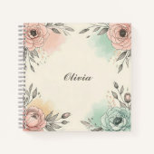 Charmante Wasserfarben Sketchy Blume Notizblock (Vorderseite)