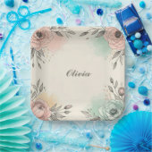 Charmante Wasserfarben Sketchy Blume Pappteller (Party)