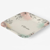 Charmante Wasserfarben Sketchy Blume Pappteller (Gewinkelt)