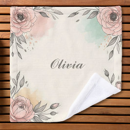 Charmante Wasserfarben Sketchy Blume Waschlappen